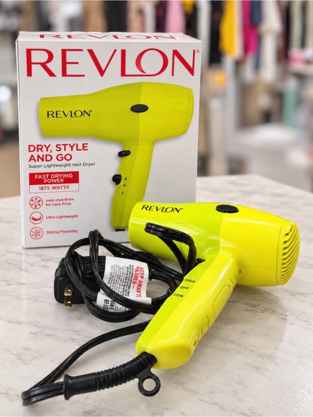 Revlon Neon Yellow Compact Hair Dryer
